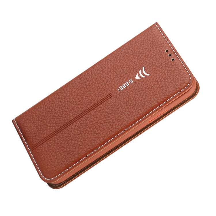 For iPhone XS / X GEBEI PU+TPU Horizontal Flip Protective Case with Holder & Card Slots(Brown) - HoMEdemic™ 