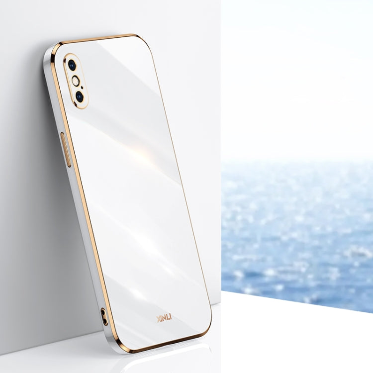 For iPhone XS XINLI Straight Edge 6D Electroplate TPU Phone Case(White) - HoMEdemic™ 