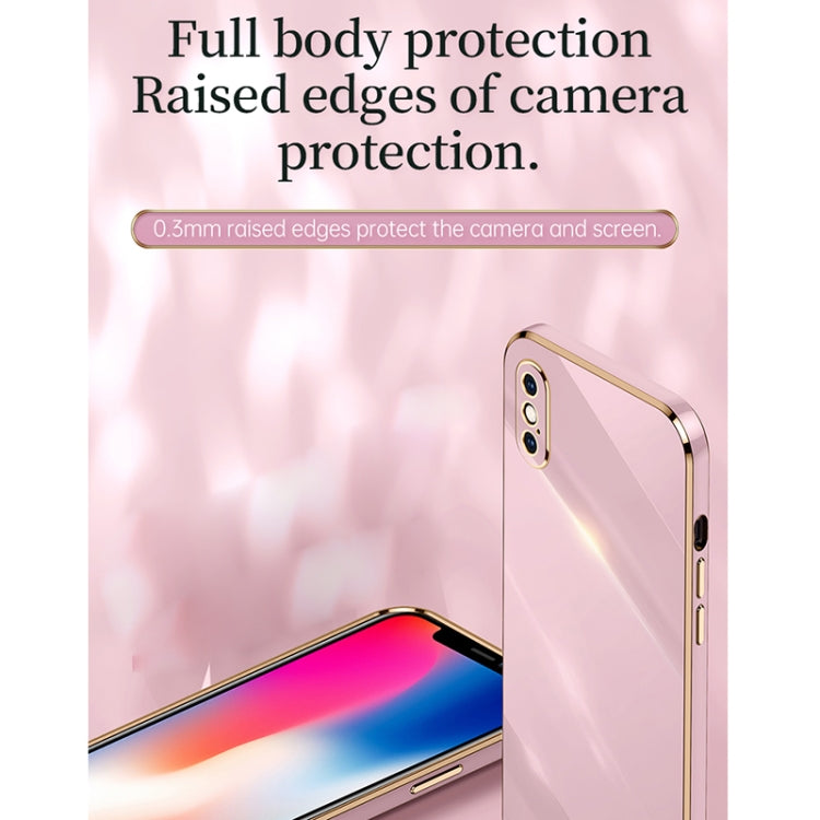For iPhone XS XINLI Straight Edge 6D Electroplate TPU Phone Case with Ring Holder(Mint Green) - HoMEdemic™ 
