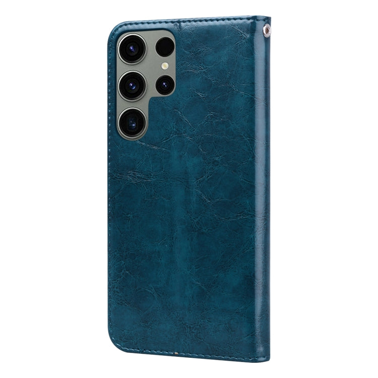 ForSamsung Galaxy S24 Ultra Oil Wax Texture Shockproof Flip Leather Phone Case(Blue) - HoMEdemic™ 