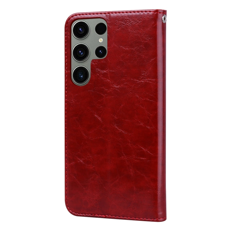 ForSamsung Galaxy S24 Ultra Oil Wax Texture Shockproof Flip Leather Phone Case(Red) - HoMEdemic™ 