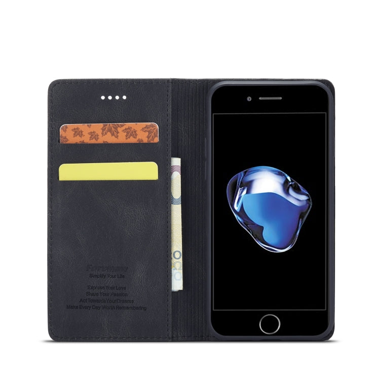 Forwenw F2 Series Magnetic Horizontal Flip Leather Case with Holder & Card Slots & Wallet For iPhone 8 Plus / 7 Plus(Black) - HoMEdemic™ 