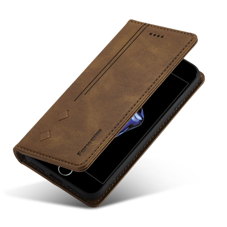 Forwenw F2 Series Magnetic Horizontal Flip Leather Case with Holder & Card Slots & Wallet For iPhone 8 Plus / 7 Plus(Brown) - HoMEdemic™ 