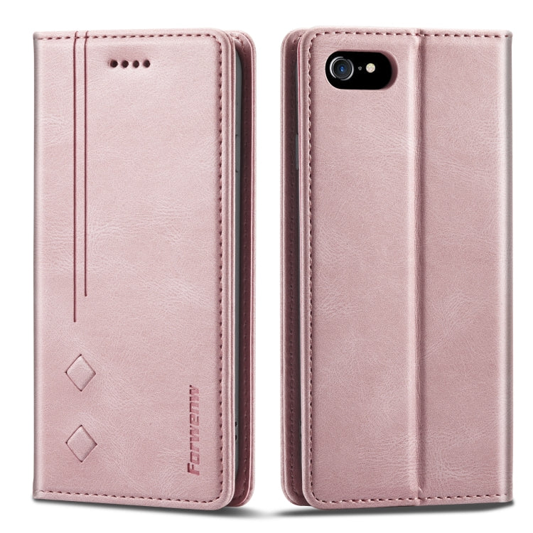 Forwenw F2 Series Magnetic Horizontal Flip Leather Case with Holder & Card Slots & Wallet For iPhone 8 Plus / 7 Plus(Rose Gold) - HoMEdemic™ 