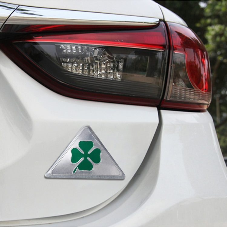 Four Leaf Clover Herb Luck Symbol Aluminum Slim Triangle Badge Emblem Labeling Sticker Styling Car Dashboard  Decoration, Four Leaf Clover 1, Four Leaf Clover 2 - HoMEdemic™ 