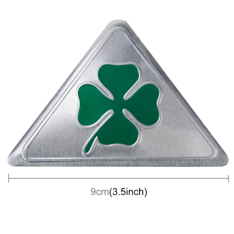 Four Leaf Clover Herb Luck Symbol Aluminum Slim Triangle Badge Emblem Labeling Sticker Styling Car Dashboard  Decoration, Four Leaf Clover 1, Four Leaf Clover 2 - HoMEdemic™ 