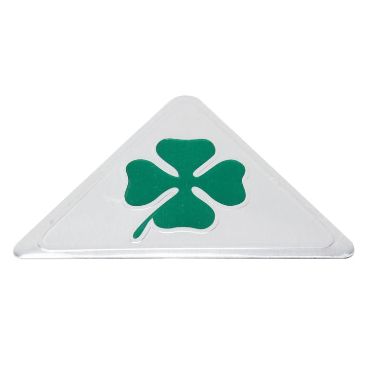 Four Leaf Clover Herb Luck Symbol Aluminum Slim Triangle Badge Emblem Labeling Sticker Styling Car Dashboard  Decoration, Four Leaf Clover 1, Four Leaf Clover 2 - HoMEdemic™ 