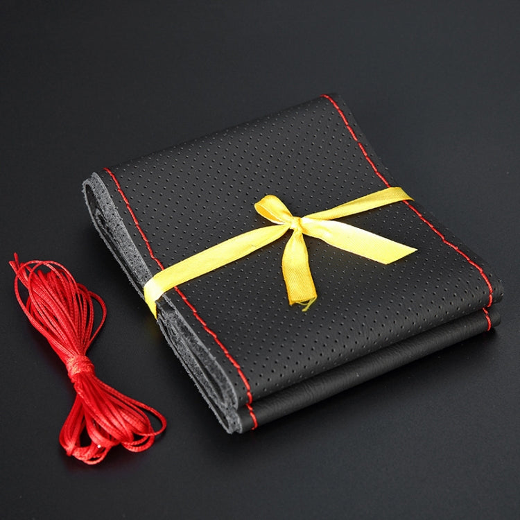 Four Seasons Genuine Leather Hand-stitched Car Adaptation Steering Wheel Cover - HoMEdemic™ 