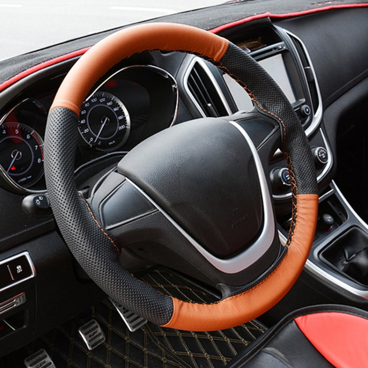 Four Seasons Genuine Leather Hand-stitched Car Adaptation Steering Wheel Cover - HoMEdemic™ 