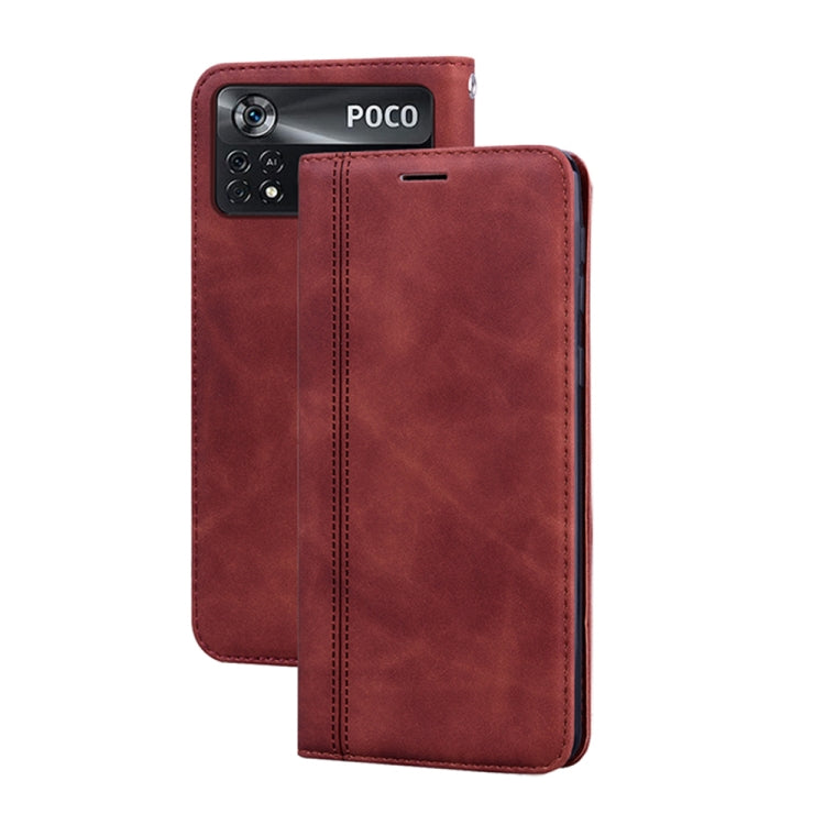 Frosted Business Magnetic Horizontal Flip PU Phone Case, For Xiaomi Poco M4 Pro 4G, For Xiaomi Poco X4 Pro 5G - HoMEdemic™ 