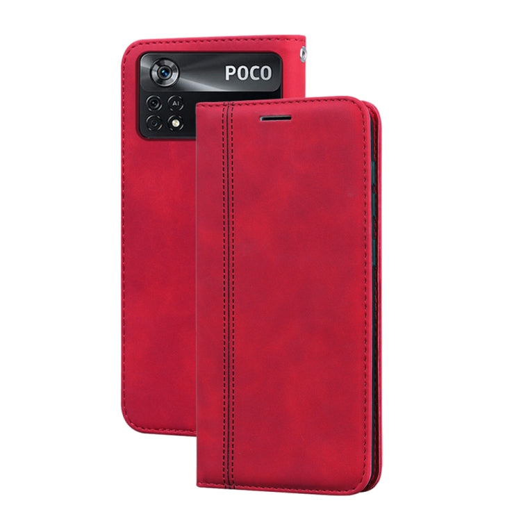 Frosted Business Magnetic Horizontal Flip PU Phone Case, For Xiaomi Poco M4 Pro 4G, For Xiaomi Poco X4 Pro 5G - HoMEdemic™ 