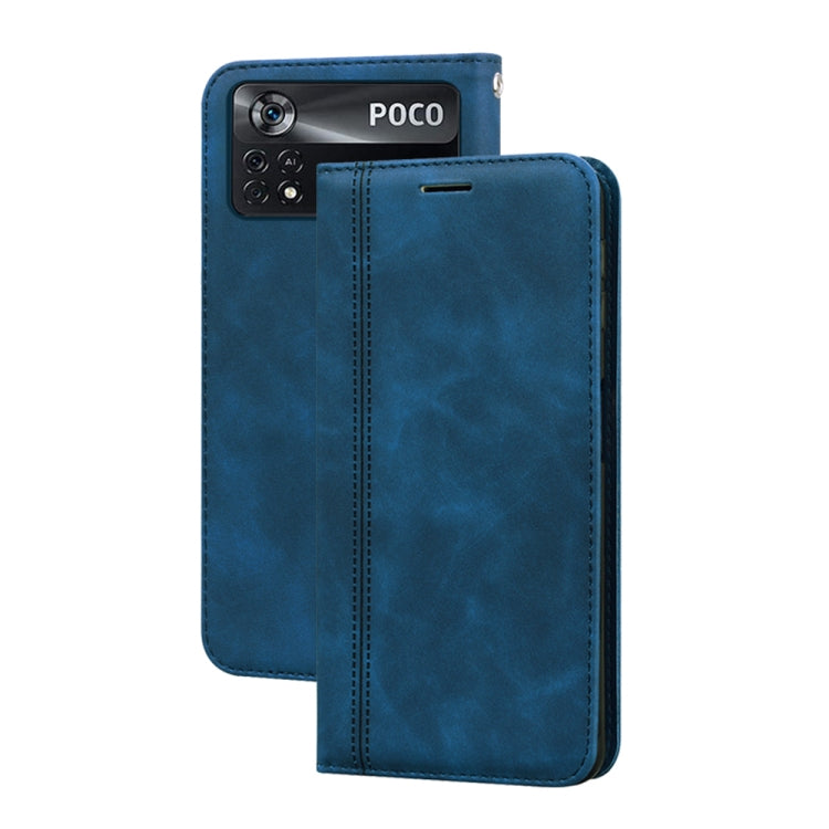 Frosted Business Magnetic Horizontal Flip PU Phone Case, For Xiaomi Poco M4 Pro 4G, For Xiaomi Poco X4 Pro 5G - HoMEdemic™ 