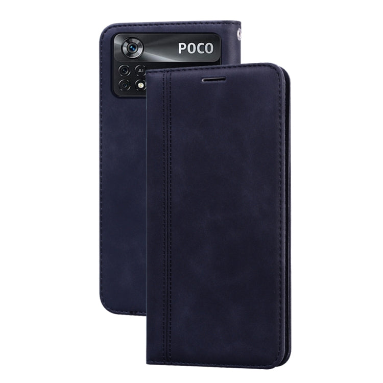 Frosted Business Magnetic Horizontal Flip PU Phone Case, For Xiaomi Poco M4 Pro 4G, For Xiaomi Poco X4 Pro 5G - HoMEdemic™ 