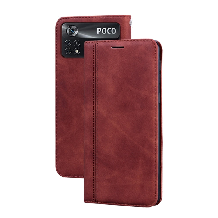 Frosted Business Magnetic Horizontal Flip PU Phone Case, For Xiaomi Poco M4 Pro 4G, For Xiaomi Poco X4 Pro 5G - HoMEdemic™ 