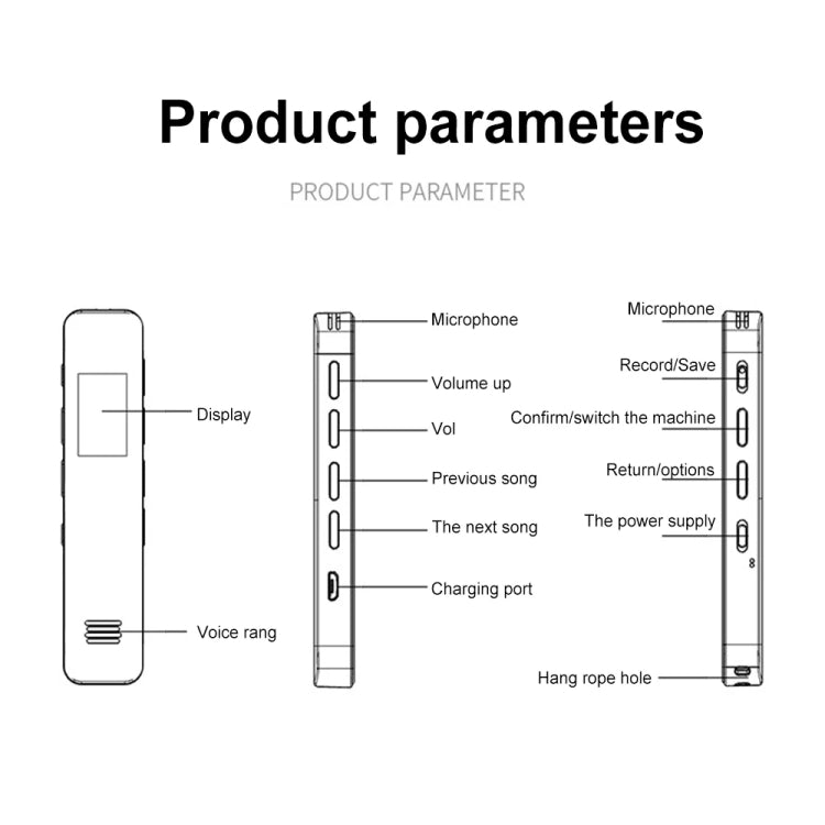 G1 0.96-Inch IPS Color Screen HD Smart Mini Noise Reduction Timer Recorder, Capacity: 8GB - HoMEdemic™ 