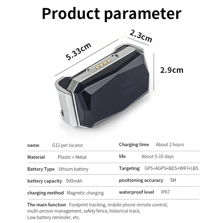 G12 IP67 Waterproof Pet GPS Tracker Dog Locator - HoMEdemic™ 