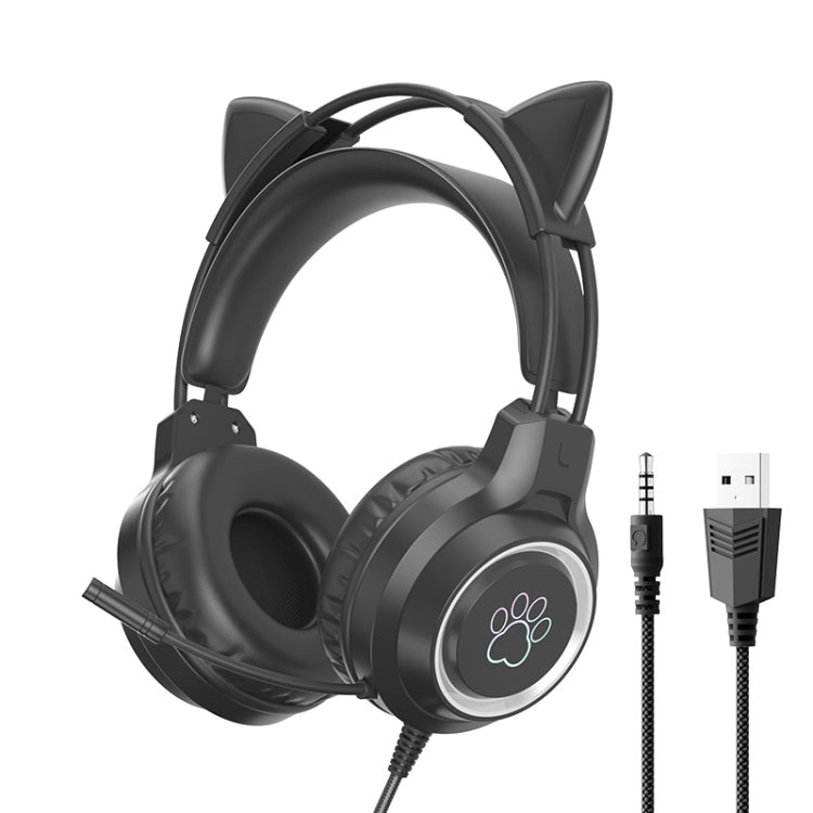 G35 Cute Cat RGB Head-mounted Wired Gaming Earphone(Black) - HoMEdemic™ 