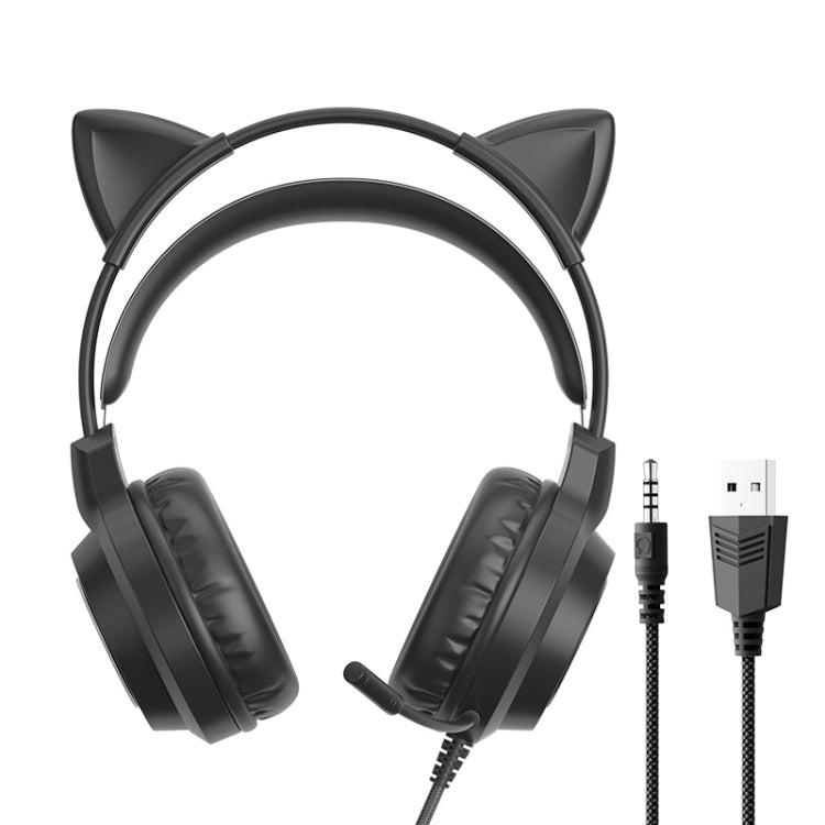 G35 Cute Cat RGB Head-mounted Wired Gaming Earphone(Black) - HoMEdemic™ 