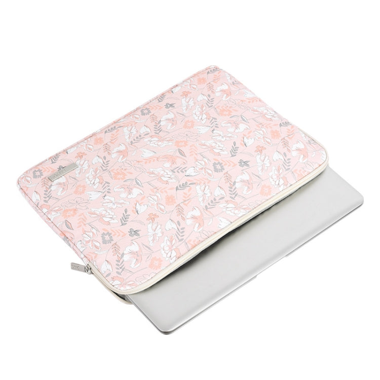 G4-01 15 Inch Laptop Liner Bag PU Leather Printing Waterproof Protective Cover(Light Pink) - HoMEdemic™ 