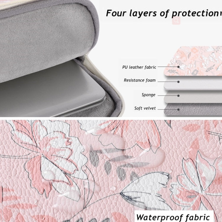 G4-89  PU Laptop Case Tablet Sleeve Bag with Telescoping Handle, Size: 14 Inch(Light Pink) - HoMEdemic™ 