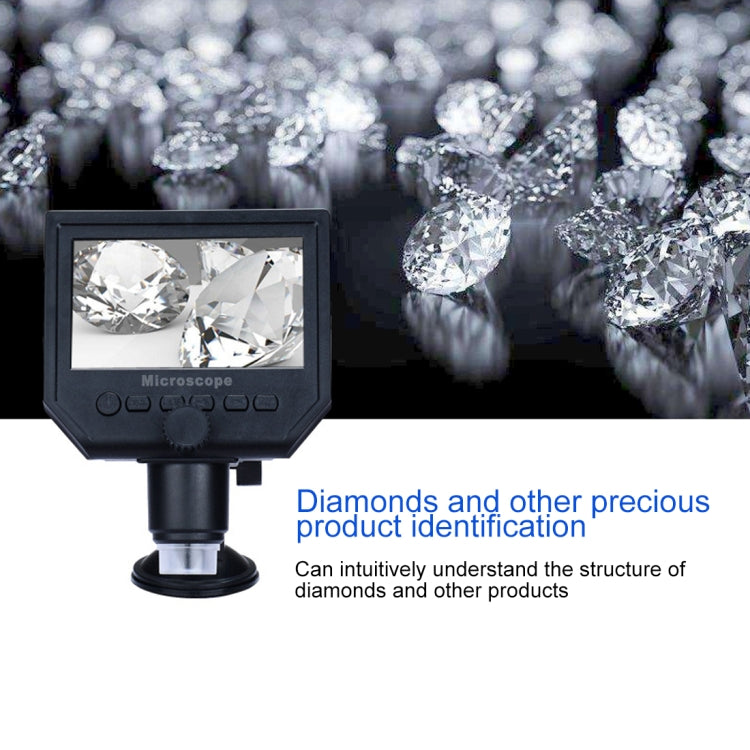 G600 600X 3.6MP 4.3 inch HD LCD Display USB Charging Portable Digital Microscope with LED Light, Support Micro SD Card(64GB Max), US Plug, AC 100-240V - HoMEdemic™ 