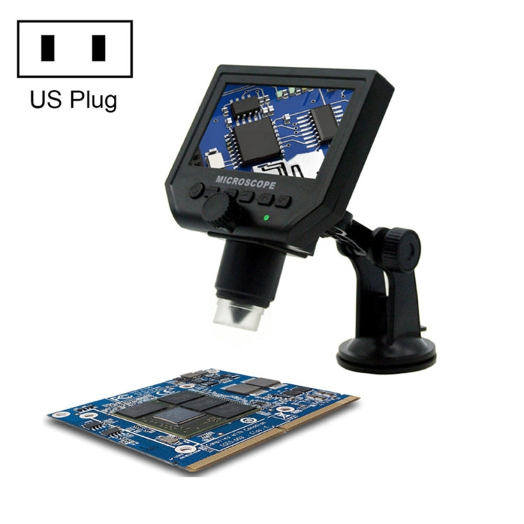 G600 600X 3.6MP 4.3 inch HD LCD Display USB Charging Portable Digital Microscope with LED Light, Support Micro SD Card(64GB Max), US Plug, AC 100-240V, US Plug - HoMEdemic™ 