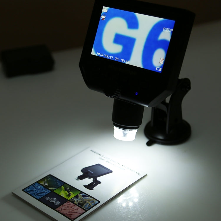 G600 600X 3.6MP 4.3 inch HD LCD Display USB Charging Portable Digital Microscope with LED Light, Support Micro SD Card(64GB Max), US Plug, AC 100-240V, US Plug - HoMEdemic™ 