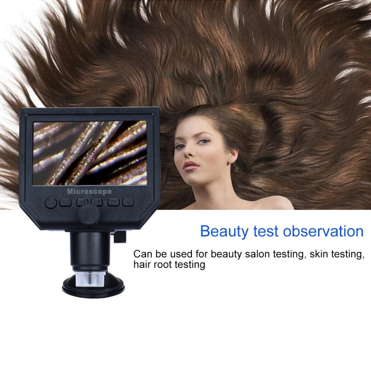 G600 600X 3.6MP 4.3 inch HD LCD Display USB Charging Portable Digital Microscope with LED Light, Support Micro SD Card(64GB Max), US Plug, AC 100-240V, US Plug - HoMEdemic™ 