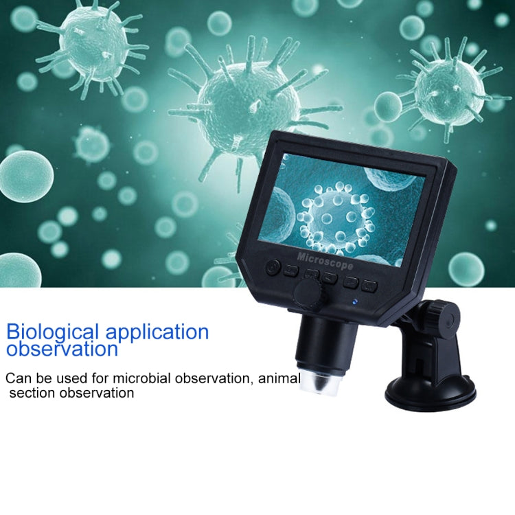 G600 600X 3.6MP 4.3 inch HD LCD Display USB Charging Portable Digital Microscope with LED Light, Support Micro SD Card(64GB Max), US Plug, AC 100-240V, US Plug - HoMEdemic™ 