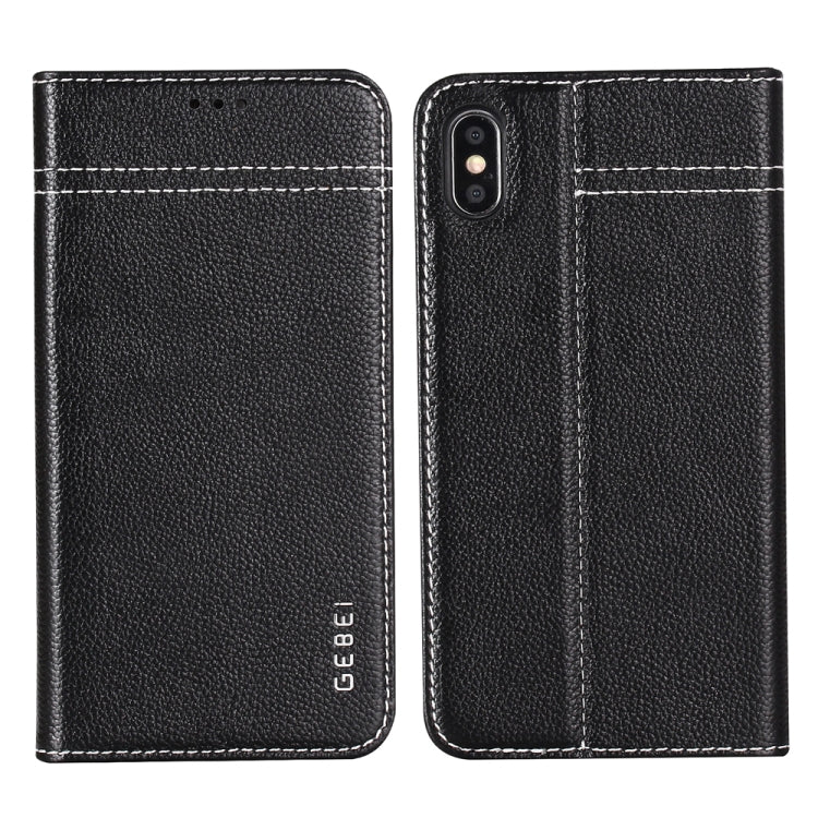 GEBEI Top-grain Leather Horizontal Flip Protective Case with Holder & Card Slots, For iPhone XS Max - HoMEdemic™ 