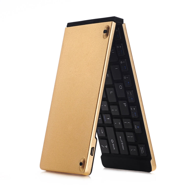 GK228 Ultra-thin Foldable Bluetooth V3.0 Keyboard, Built-in Holder, Support Android / iOS / Windows System (Gold) - HoMEdemic™ 