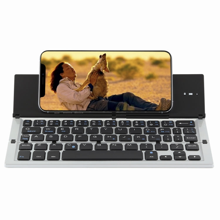 GK608 Ultra-thin Foldable Bluetooth V3.0 Keyboard, Built-in Holder, Support Android / iOS / Windows System (Grey) - HoMEdemic™ 