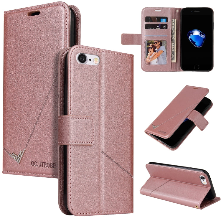 GQUTROBE Right Angle Leather Phone Case For iPhone 7 / 8 / SE 2020 / SE 2022(Rose Gold) - HoMEdemic™ 
