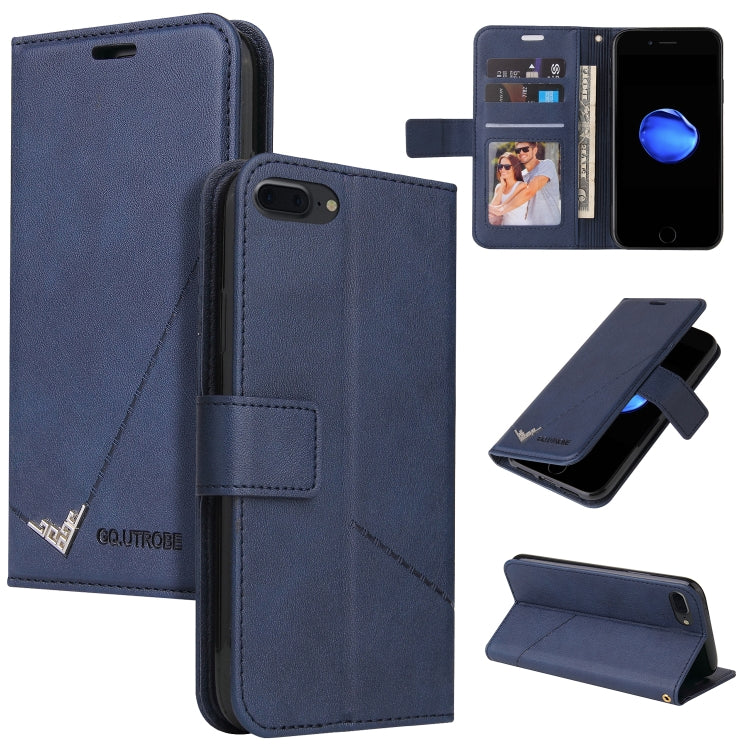 GQUTROBE Right Angle Leather Phone Case For iPhone 7 Plus / 8 Plus(Blue) - HoMEdemic™ 