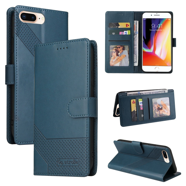 GQUTROBE Skin Feel Magnetic Leather Phone Case For iPhone 8 Plus / 7 Plus(Blue) - HoMEdemic™ 