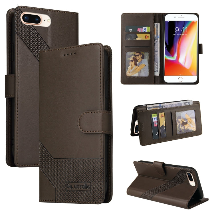 GQUTROBE Skin Feel Magnetic Leather Phone Case For iPhone 8 Plus / 7 Plus(Brown) - HoMEdemic™ 
