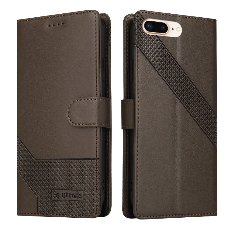 GQUTROBE Skin Feel Magnetic Leather Phone Case For iPhone 8 Plus / 7 Plus(Brown) - HoMEdemic™ 