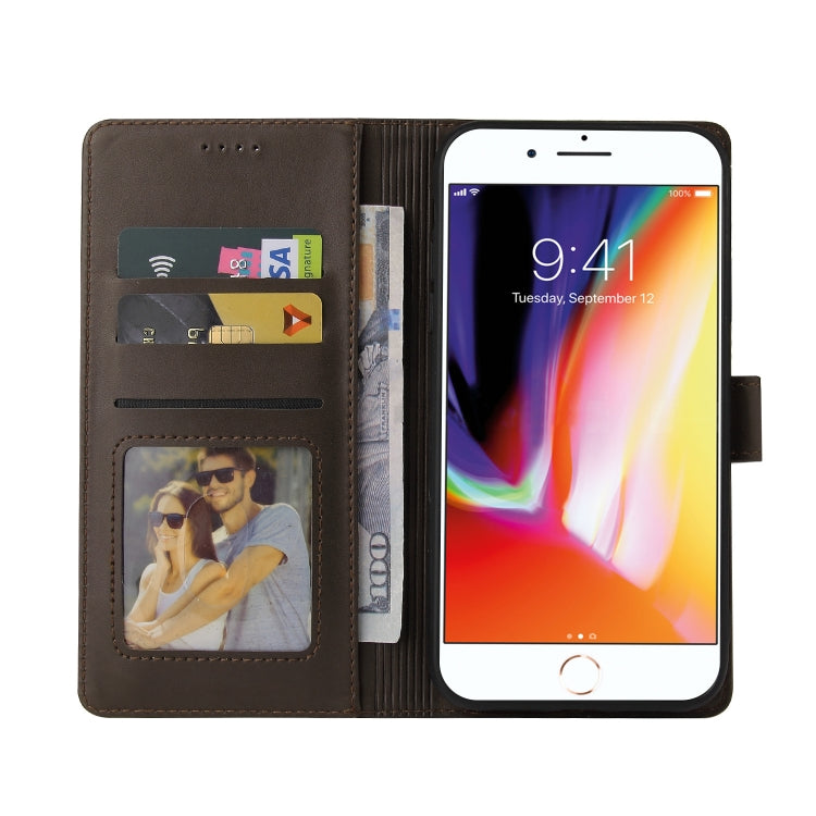 GQUTROBE Skin Feel Magnetic Leather Phone Case For iPhone 8 Plus / 7 Plus(Brown) - HoMEdemic™ 
