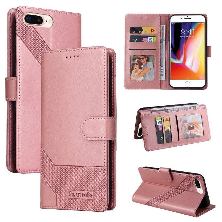 GQUTROBE Skin Feel Magnetic Leather Phone Case For iPhone 8 Plus / 7 Plus(Rose Gold) - HoMEdemic™ 