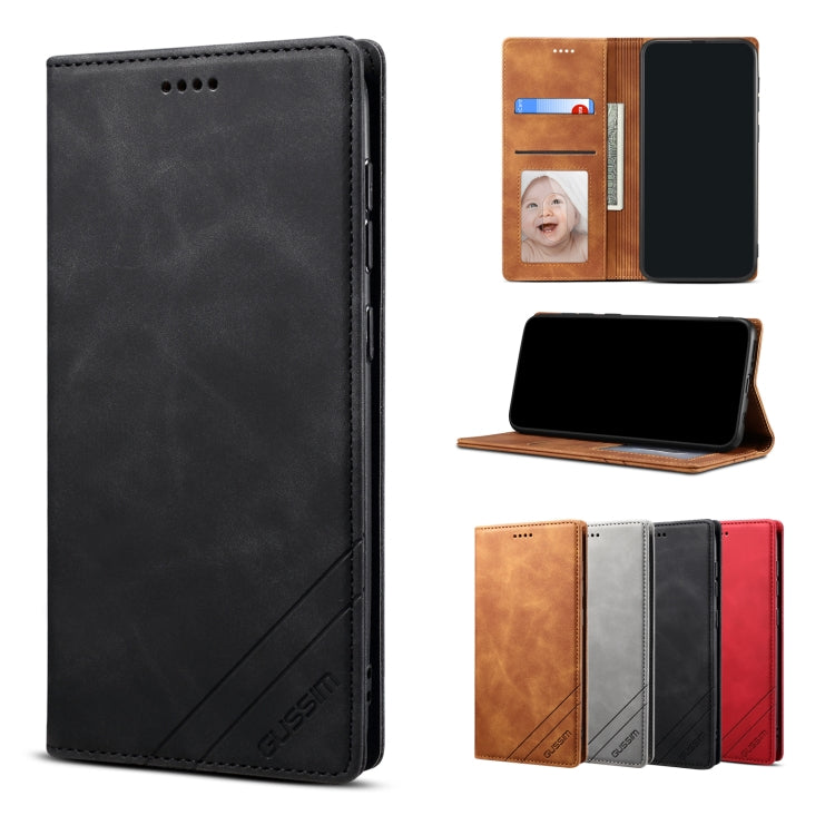 GUSSIM GS-001 Business Style Horizontal Flip Skin Feel PU Leather Case with Holder & Card Slots & Wallet & Photo Frame For iPhone 8 Plus / 7 Plus(Black) - HoMEdemic™ 