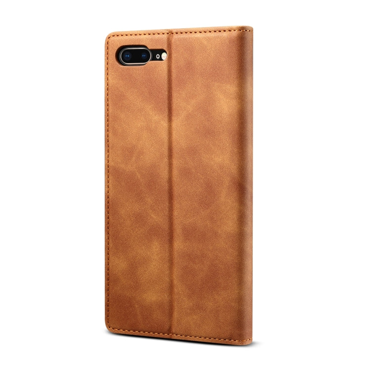 GUSSIM GS-001 Business Style Horizontal Flip Skin Feel PU Leather Case with Holder & Card Slots & Wallet & Photo Frame For iPhone 8 Plus / 7 Plus(Brown) - HoMEdemic™ 