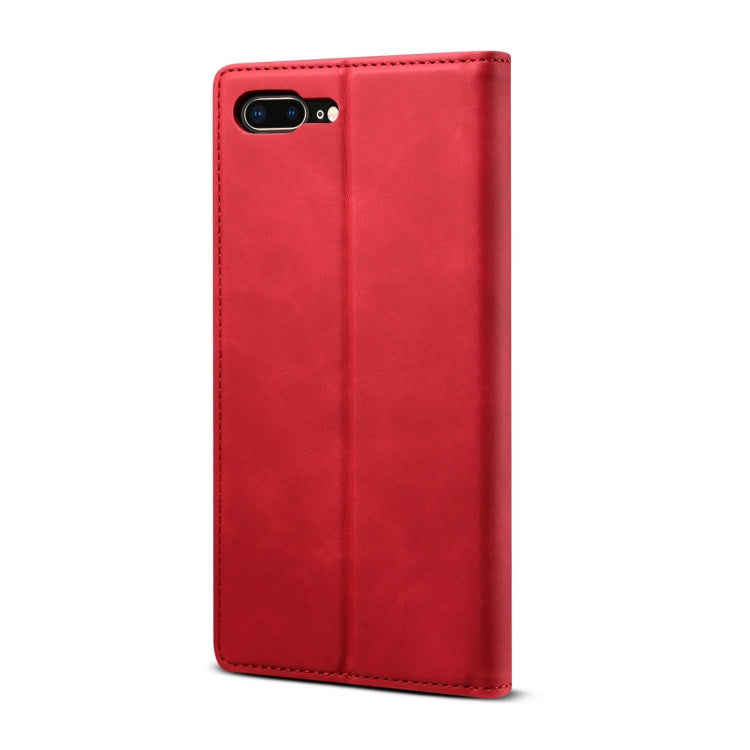 GUSSIM GS-001 Business Style Horizontal Flip Skin Feel PU Leather Case with Holder & Card Slots & Wallet & Photo Frame For iPhone 8 Plus / 7 Plus(Red) - HoMEdemic™ 
