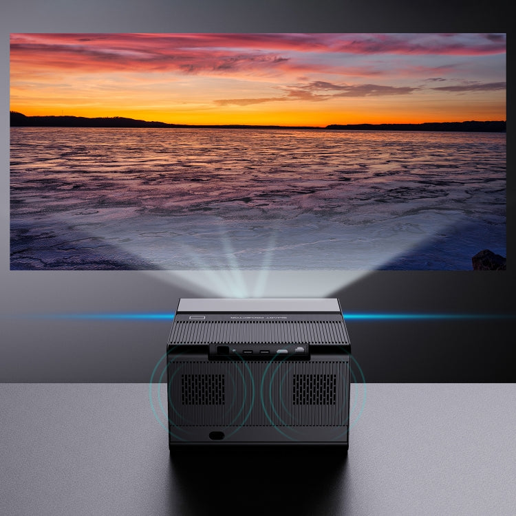 GXMO H50 Android 12 2GB+16GB 1080P 500ANSI 2.4G & 5G Dual WiFi Modes Wireless Projector(Black) - HoMEdemic™ 