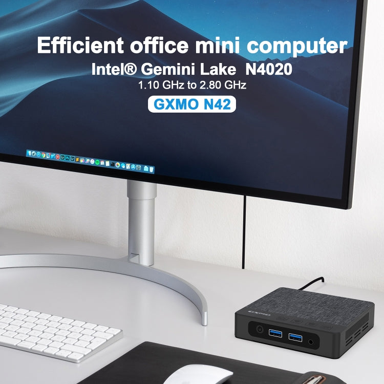 GXMO N42 Windows 11 Intel Gemini Lake N4020C Mini PC NVME SSD WiFi Mini Desktop Computer, Specification:4GB+64GB+256GB(Black) - HoMEdemic™ 