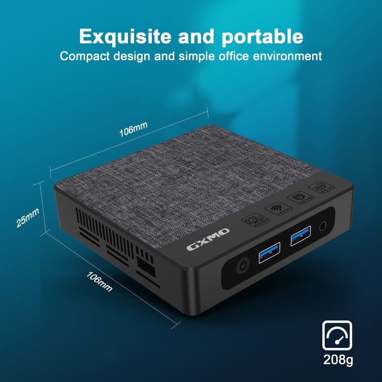 GXMO N42 Windows 11 Intel Gemini Lake N4020C Mini PC NVME SSD WiFi Mini Desktop Computer, Specification:4GB+64GB+256GB(Black) - HoMEdemic™ 
