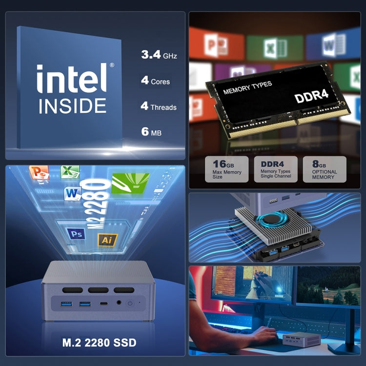 GXMO N9 Windows 11 Intel ADL-N N95 4-Core Processor Mini Computer, Specification:8GB+256GB - HoMEdemic™ 