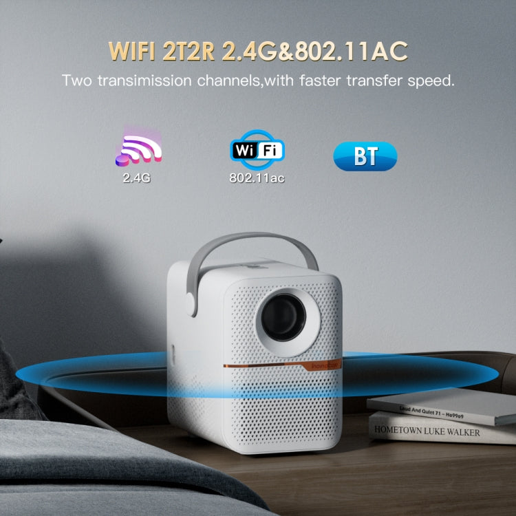 GXMO P10 Android 10 OS HD Portable WiFi Projector, Plug Type:US Plug(White) - HoMEdemic™ 