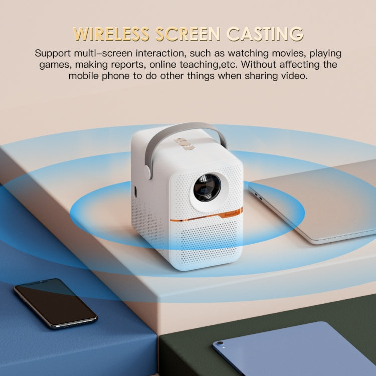 GXMO P10 Android 10 OS HD Portable WiFi Projector, Plug Type:US Plug(White) - HoMEdemic™ 
