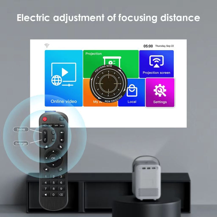 GXMO P10 Android 10 OS HD Portable WiFi Projector, Plug Type:US Plug(White) - HoMEdemic™ 