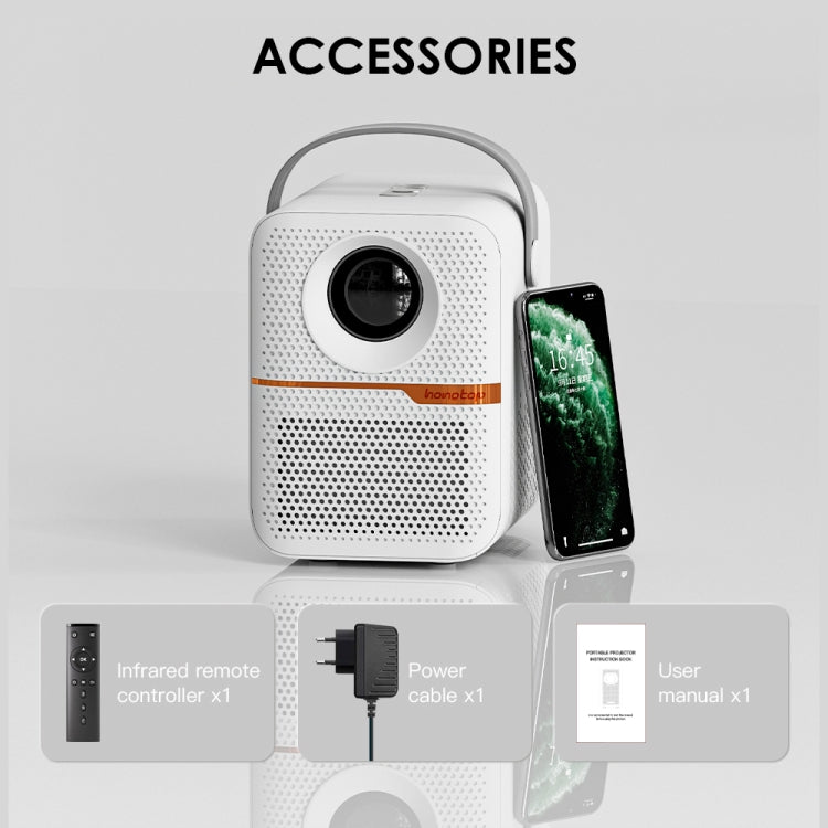 GXMO P10 Android 10 OS HD Portable WiFi Projector, Plug Type:US Plug(White) - HoMEdemic™ 